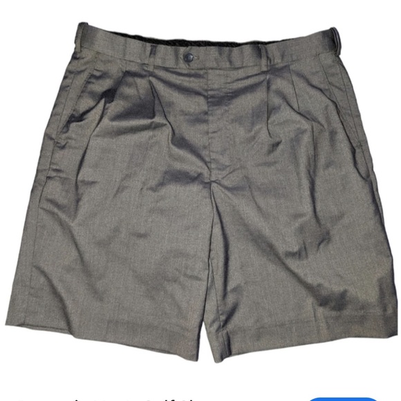 Bocaccio Golf Men's 36 Pleated Front Shorts Grey Rayon/poly - Picture 1 of 5